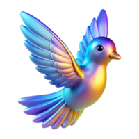 extraordinary rustic Iridescent Bird in Flight Digital Render of a Colorful Avian professional png