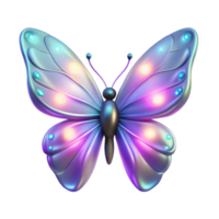 dramatic rustic Luminous Butterfly Digital Render of iridescent Insect with Glowing Lights premium png