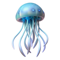 extraordinary classic Luminous Jellyfish Digital Render of Bio luminescent Aquatic Life original png