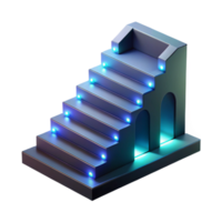 elegant rustic Illuminated Steps Leading to Archway Digital Render genuine png