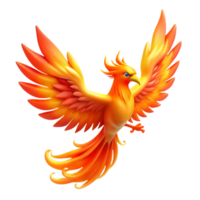 stunning contemporary Fiery Phoenix Mythical Bird in Flight 4K png