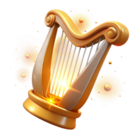 beautiful abstract Golden Harp A Symphony of Light and Sound authentic png