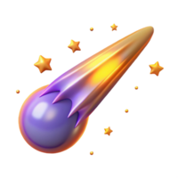 magnificent rustic Shooting Star Digital Render Celestial Body with Glowing Trail and Stars high resolution png