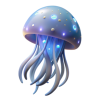 magnificent vintage Luminous Jellyfish Digital Render of a Bio luminescent Aquatic Creature authentic png