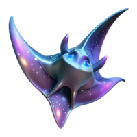 elegant modern Cosmic Ray A Digital Render of a Bio luminescent Aquatic Creature professional png