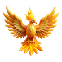 extraordinary abstract Majestic Firebird Mythical Creature with Fiery Wings and Tail genuine png