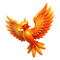 vibrant modern Majestic Firebird in Flight Digital Render of Mythical Creature high quality png