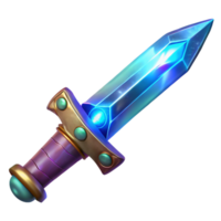 magnificent minimalist Luminous Crystal Dagger Fantasy Game Asset professional png