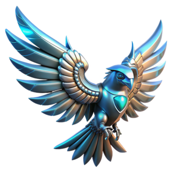 beautiful vintage Mechanical Avian A Digital Render of a Robotic Bird in Flight high resolution png