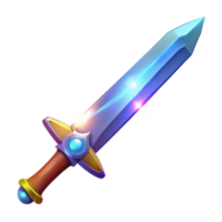 dramatic abstract Glowing Crystal Sword Fantasy Game Asset original png