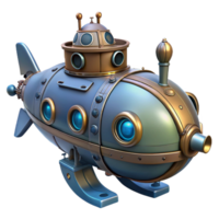 dramatic rustic Steampunk Submarine A Digital Render of a Vintage Underwater Vessel high resolution png