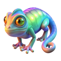 impressive modern Vibrant Iridescent Chameleon Digital Render of a Colorful Reptile genuine png