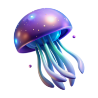 wonderful minimalist Glowing Jellyfish Digital Render of a Bioluminescent Aquatic Creature 4K png