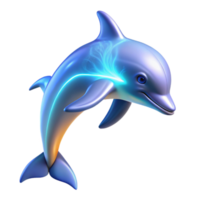 elegant artistic Glowing Dolphin Digital Render of Aquatic Mammal high quality png