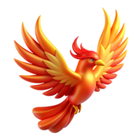 extraordinary artistic Fiery Bird in Flight A Digital Render of a Mythical Creature high resolution png