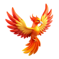 impressive creative Fiery Phoenix A Digital Render of a Mythical Bird in Flight high quality png
