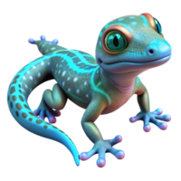 extraordinary rustic Vibrant Gecko Digital Render of a Colorful Lizard 4K png