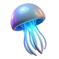 stunning traditional Digital Render of a Bio Luminescent Jellyfish high resolution png