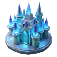 impressive modern Enchanted Ice Castle A Digital Render of a Fantasy Fortress high quality png