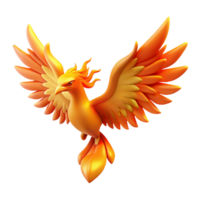 serene traditional Majestic Firebird A Digital Render of a Mythical Creature professional png