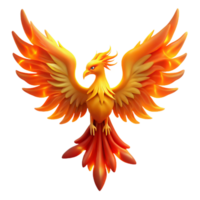 elegant artistic Majestic Firebird Digital Render of Mythical Creature 4K png