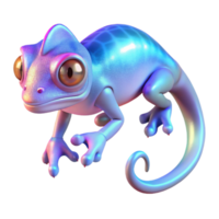impressive minimalist Iridescent Chameleon Digital Render of a Colorful Reptile high resolution png