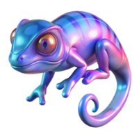 wonderful classic Iridescent Chameleon Digital Render of a Colorful Reptile original png