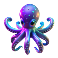 impressive classic Iridescent Octopus Digital Render of a Colorful Cephalopod premium png