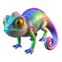 impressive modern Iridescent Chameleon Digital Render of a Colorful Reptile original png