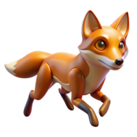 dramatic abstract Digital Render of a Running Cartoon Fox detailed png