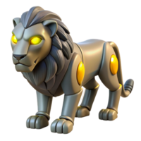 elegant traditional Robotic Lion Digital Render of a Mechanical Big Cat authentic png