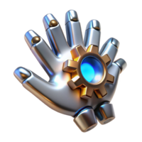 elegant minimalist Robotic Hand with Gear Mechanism Advanced Technology Concept high resolution png