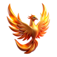 extraordinary rustic Majestic Phoenix Digital Render of Mythical Firebird high quality png
