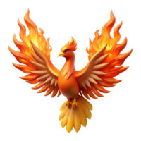 serene minimalist Majestic Firebird A Digital Render of a Mythical Creature professional png