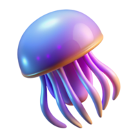 wonderful rustic Iridescent Jellyfish Digital Render of a Bio luminescent Sea Creature 4K png