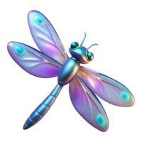 wonderful abstract Iridescent Dragonfly Digital Render of a Colorful Insect professional png