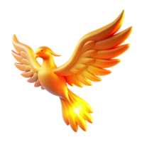 dramatic traditional Golden Bird in Flight A Digital Render of a Mythical Creature high resolution png
