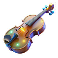vibrant traditional Luminous Violin A Digital Render of a Glowing String Instrument genuine png