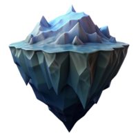impressive artistic Floating Ice Island Digital Render of Glacial Formation genuine png