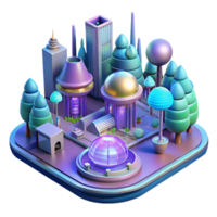 serene abstract Futuristic Cityscape A Digital Render of a Modern Urban Environment original png