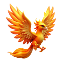 impressive contemporary Fiery Bird in Flight Digital Render of Mythical Creature authentic png