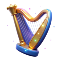 extraordinary classic Luminous Harp A Digital Render of a Sparkling Stringed Instrument high resolution png
