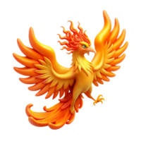 magnificent traditional Majestic Firebird Mythical Creature with Fiery Wings and Tail exclusive png