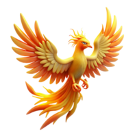 vibrant traditional Majestic Firebird A Digital Render of a Mythical Creature authentic png