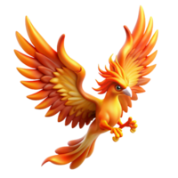stunning classic Fiery Avian Flight A Digital Render of a Mythical Firebird detailed png