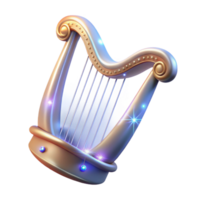extraordinary artistic Luminous Harp A Digital Render of a Sparkling Stringed Instrument authentic png
