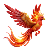beautiful minimalist Fiery Avian Flight A Digital Render of a Mythical Firebird premium png