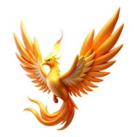 vibrant vintage Majestic Firebird A Digital Render of a Mythical Creature 4K png