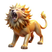 serene abstract Golden Lion Roaring Digital Render of Majestic Creature authentic png