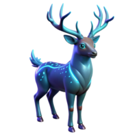 serene minimalist Glowing Deer 3D Render authentic png